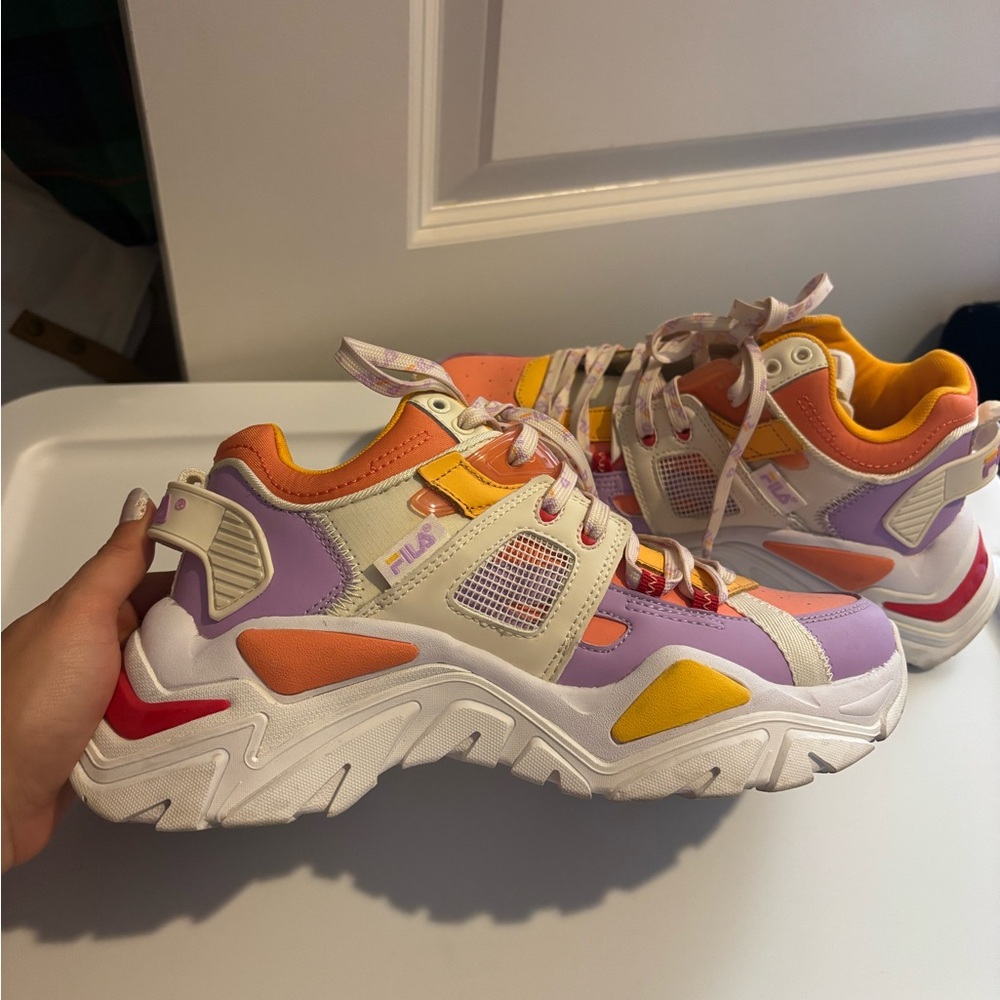 Fila Multicolor Athletic Sneakers in Yellow, Lavender & Cream from Saks 5th